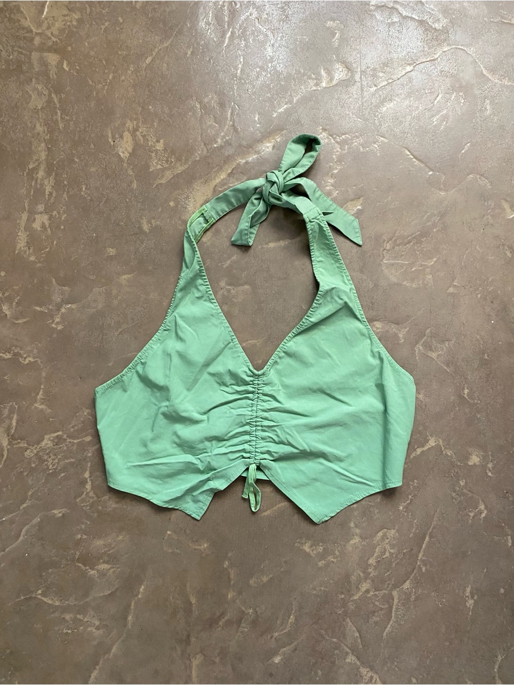 Green Halter Tie Front Crop Top from H&am
